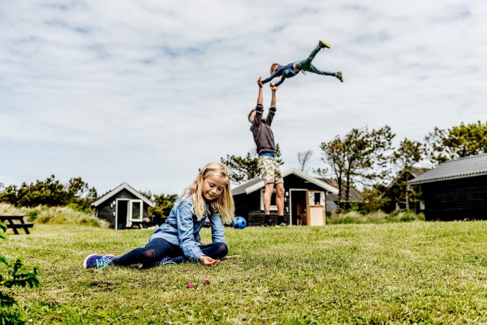 familie på camping