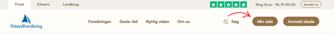 Step 1 - Tryk på Min side