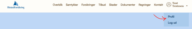 Step 3 - Klik på "Profil"